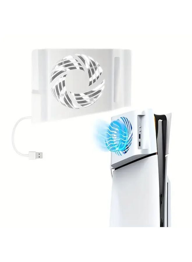 PS5 Slim Cooling Fan RGB 3 Speed Temperature Control Turbo Boost USB Ports White - Image 4