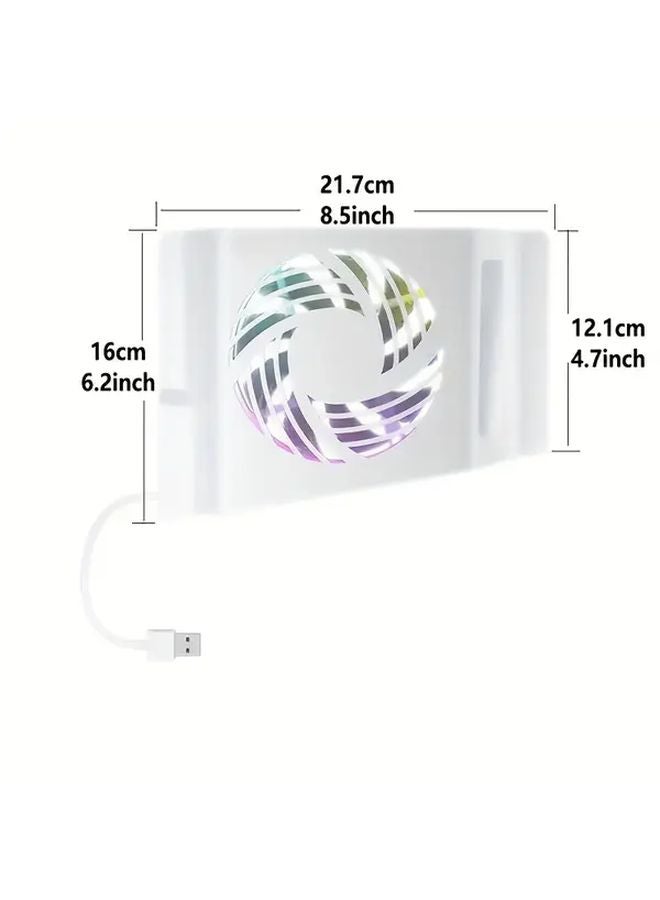 PS5 Slim Cooling Fan RGB 3 Speed Temperature Control Turbo Boost USB Ports White - Image 1