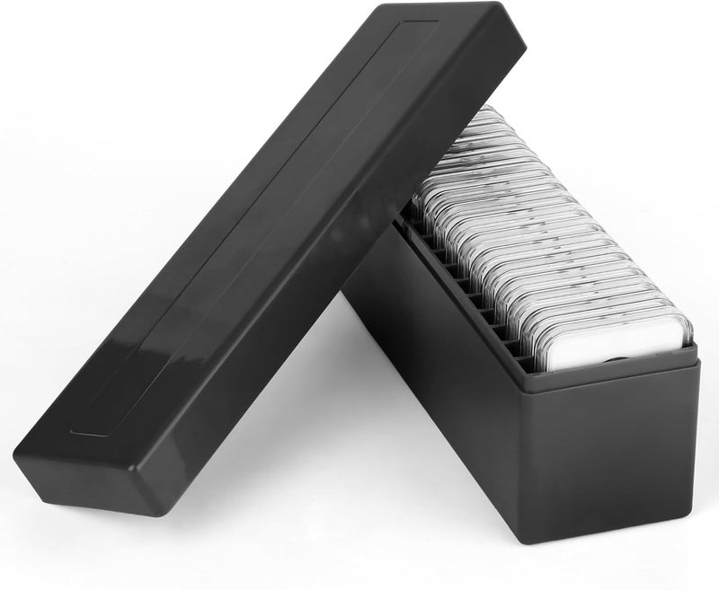 A.I.FORCE Plastic Coin Slab Storage Box – 20-Slot Coin Holder Organizer Case Fits for PCGS NGC PMG PCCB Slabs, Secure Coin Collection Box for Collectors, Home, Office, Bank Use (Box Only, Black) - Image 2