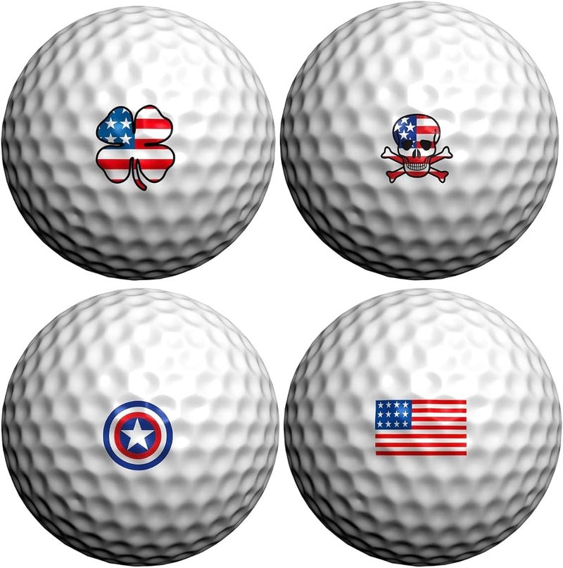 Golfdotz - USGA Rule Conforming Novelty Golf Ball Markers, Golf Ball Stickers for Marking Balls, No More Smearing from Stamps, Gifts for Golfers, Dads, and Retirees, (USA Collection; 32-Count) - Image 1