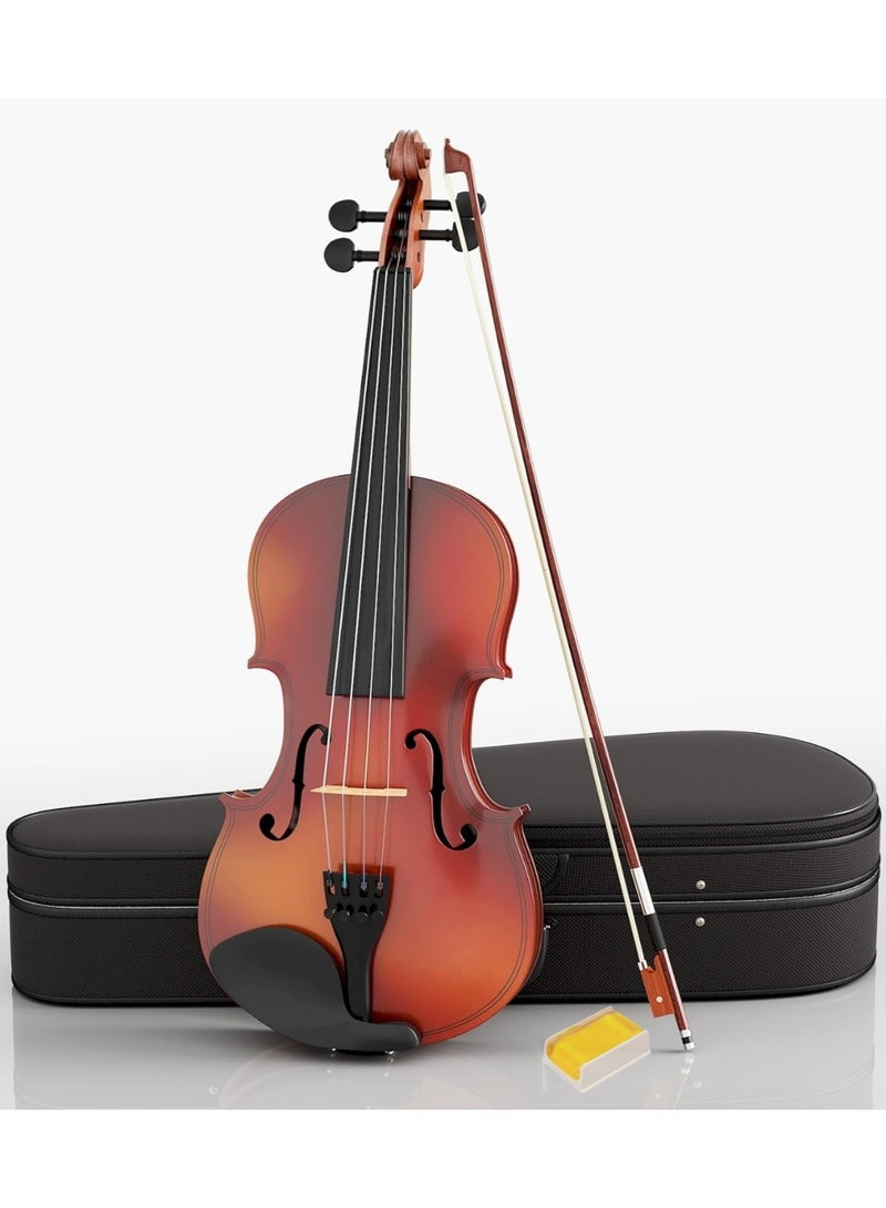 SHELTER Wooden Acoustic Violin Set Fiddle Kit Outfit 3/4 for Beginners Students with Bow , Rosin & Hard Case - Image 2