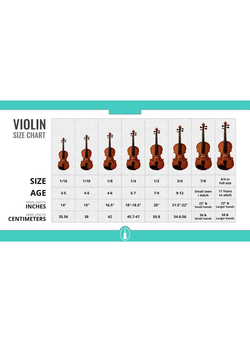 SHELTER Wooden Acoustic Violin Set Fiddle Kit Outfit 3/4 for Beginners Students with Bow , Rosin & Hard Case - Image 3
