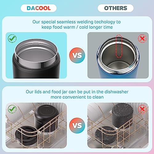 DaCool Kids Thermo for Hot Food 13 OZ Insulated Food Jar Kids Lunch Food Thermo Vacuum Stainless Steel Insulated Lunch Container Bento for School Office Picnic Travel Outdoors, Light-Purple - Image 4