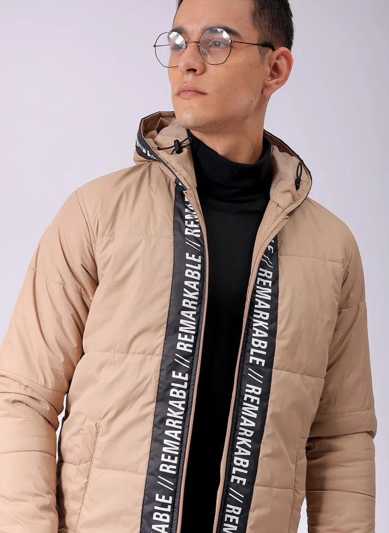 The Indian Garage Co Men Slim Fit Graphic Puffer Jackets
