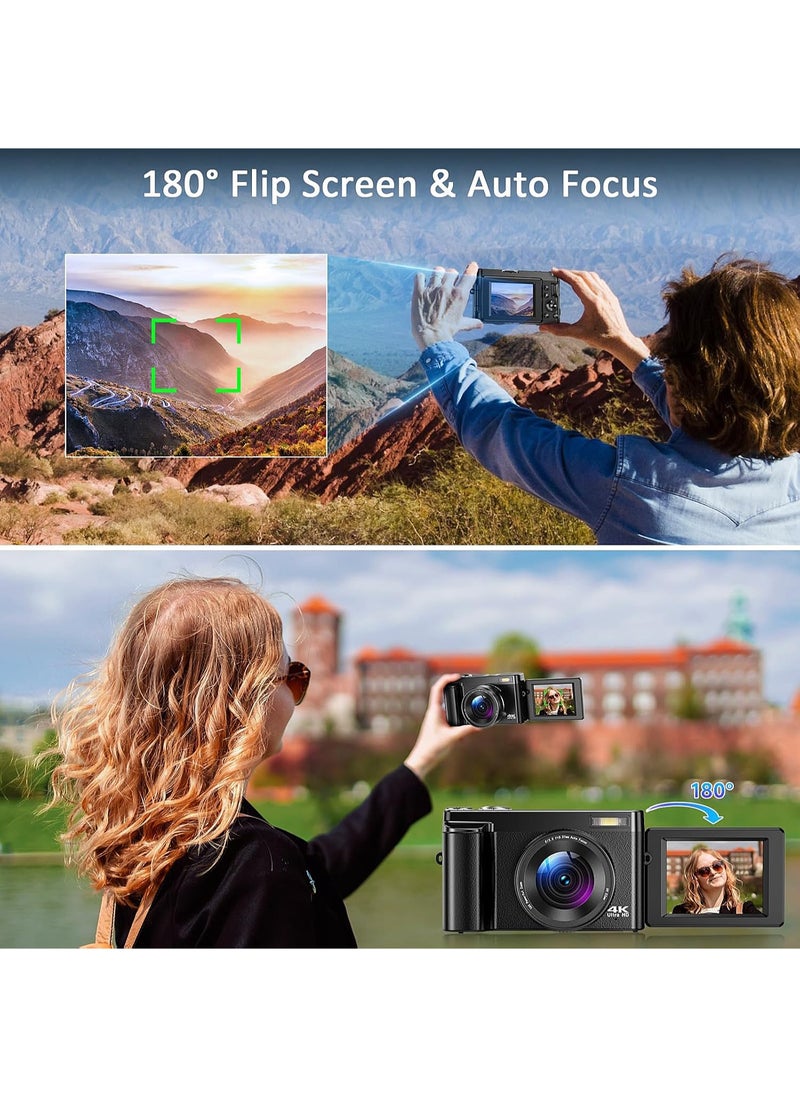 مي فازا - كاميرا رقمية بدقة 4K للتصوير الفوتوغرافي - كاميرا تسجيل فيديو بدقة 48 ميجابكسل ذات تركيز تلقائي - شاشة قابلة للطي 180 درجة - تكبير رقمي 16X - تسجيل فيديو بدقة 4K - بطاقة SD سعة 64 جيجابايت - بطاريتان - Image 1