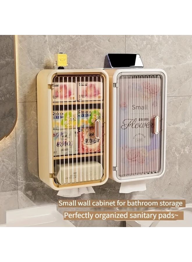 Cream Yellow No Drill Wall Organizer Adhesive Mount Storage Shelf For Home Organization - Image 2