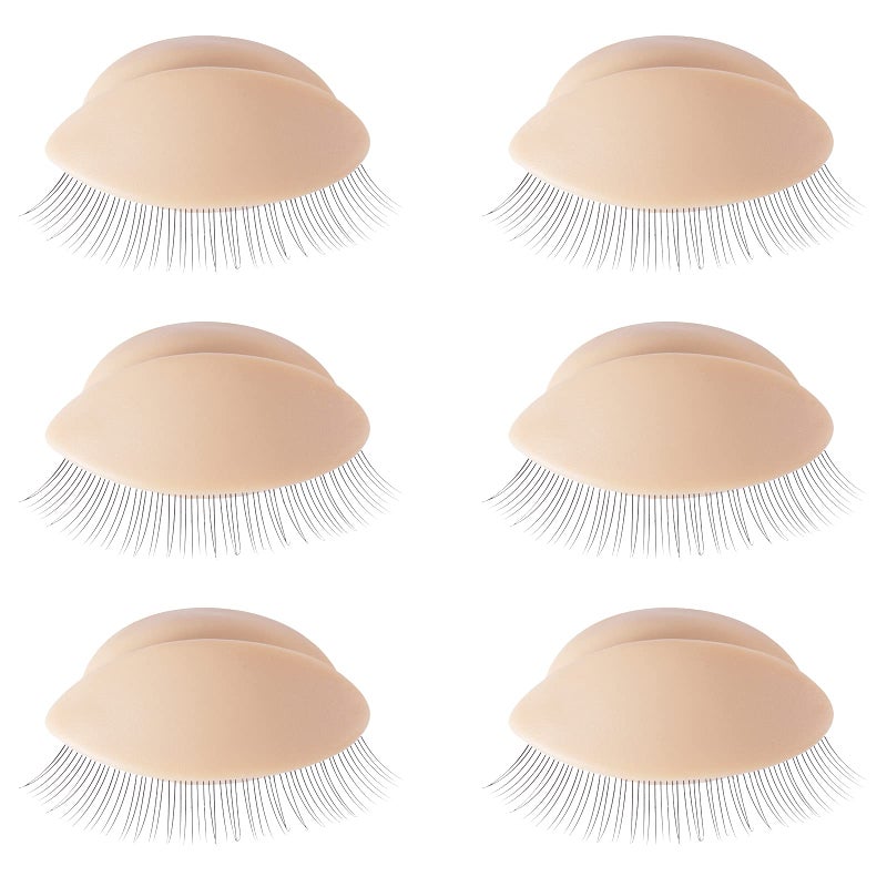 Embagol Multifunction Replaced Eyelids Makeup for Training Head Removable Realistic Eyelids Eyelash Training 3 Pair Pack of 1
