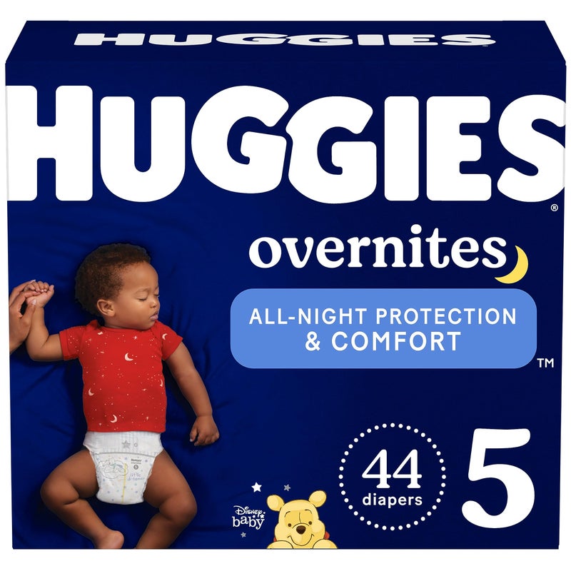 Huggies Size 5 Overnites Baby Diapers: Overnight Diapers, Size 5 (27+ lbs), 44 Ct - Image 1