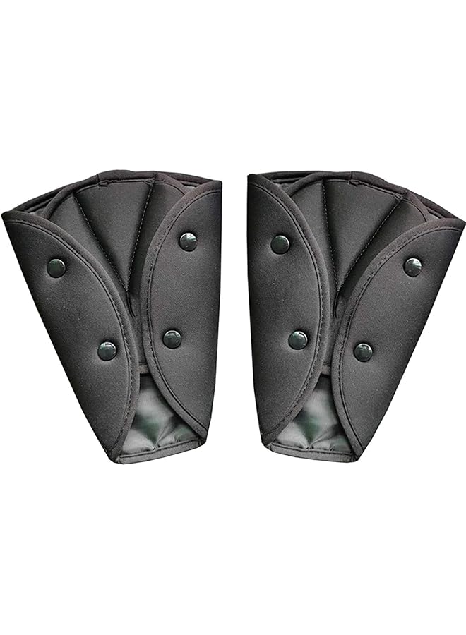 YOMYM Seat Belt Adjuster For Kids 2 Packs Car Seatbelt Safety Cover Triangle Positioner For Short People Firm Auto Shoulder Neck Strap Adjuster Protective Safety Strap Adjuster Pad Harness (Black) - Image 1