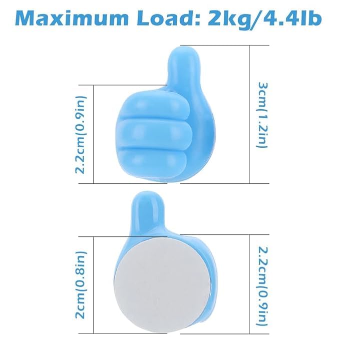 ShoPolife Creative Thumbs Up Shape Organizer Silicone Multifunctional Hooks Key Cable Clip 10 Pcs Multi Color  - Image 3