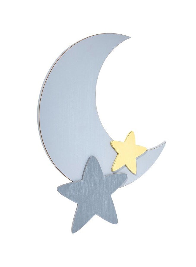 NoJo Little Love Separates Collection - 16” Weathered Grey Star and Moon Shaped Wall Art, Nursery, Bedroom or Playroom Décor - Image 1
