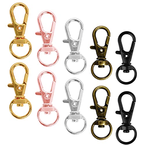cnomg 50 pcs Swivel Clasps Lanyard Snap Hook,cnomg Metal Swivel Lanyard Snap Hook Lobster Claw Clasp (Multi-Color) - Image 1