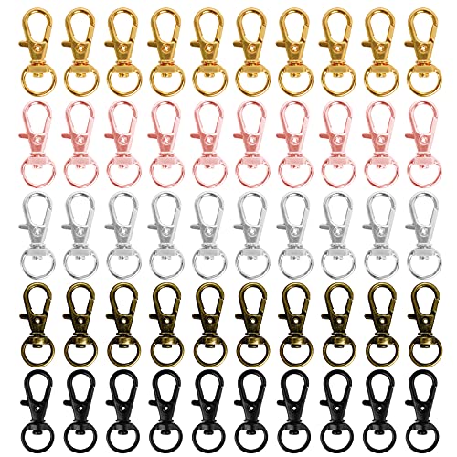 cnomg 50 pcs Swivel Clasps Lanyard Snap Hook,cnomg Metal Swivel Lanyard Snap Hook Lobster Claw Clasp (Multi-Color) - Image 2