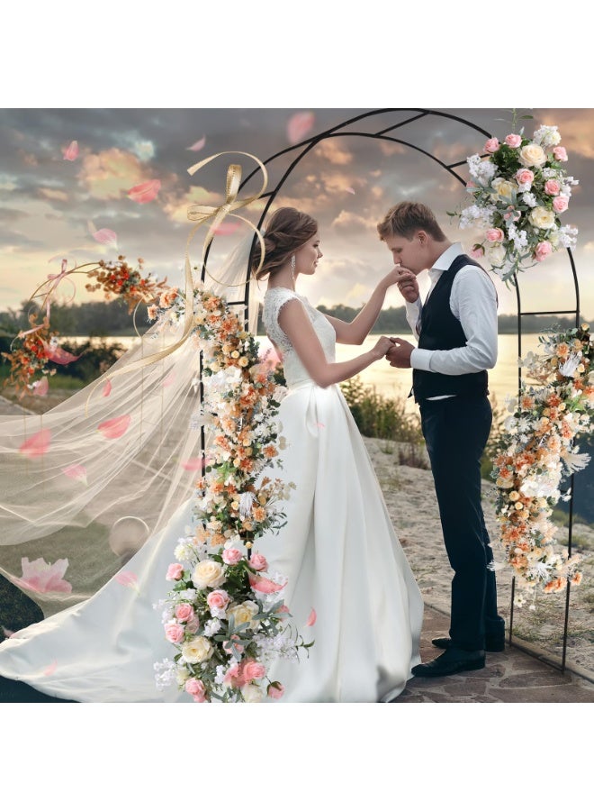 قوس حديقة معدني - دعامة تعريشة للنباتات المتسلقة، قوس ودعامة نباتات لتزيين حفلات الزفاف والمناسبات في الحدائق الخارجية، قوس زينة للحديقة خفيف الوزن للحفلات والزفاف، أسود - Image 3