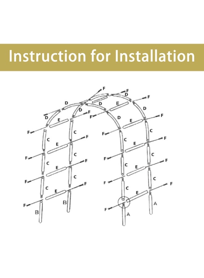 قوس حديقة معدني - دعامة تعريشة للنباتات المتسلقة، قوس ودعامة نباتات لتزيين حفلات الزفاف والمناسبات في الحدائق الخارجية، قوس زينة للحديقة خفيف الوزن للحفلات والزفاف، أسود - Image 4