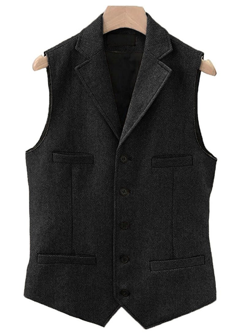 KUYING New Fashionable Herringbone Patterned Suit Vest  - Image 1