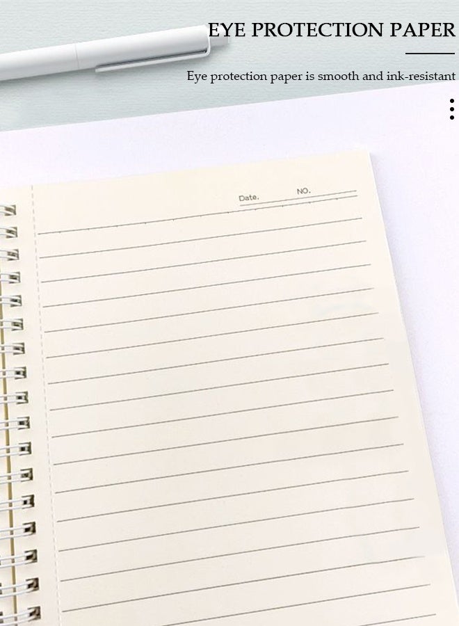 DUNISO 6 Pack Spiral Notebooks, Transverse Line Diary Notebook for Women Men, A5 Notebook for Study and Notes, Large Capacity Spiral Notebook for business, office, school, meeting, diary, journal - Image 2