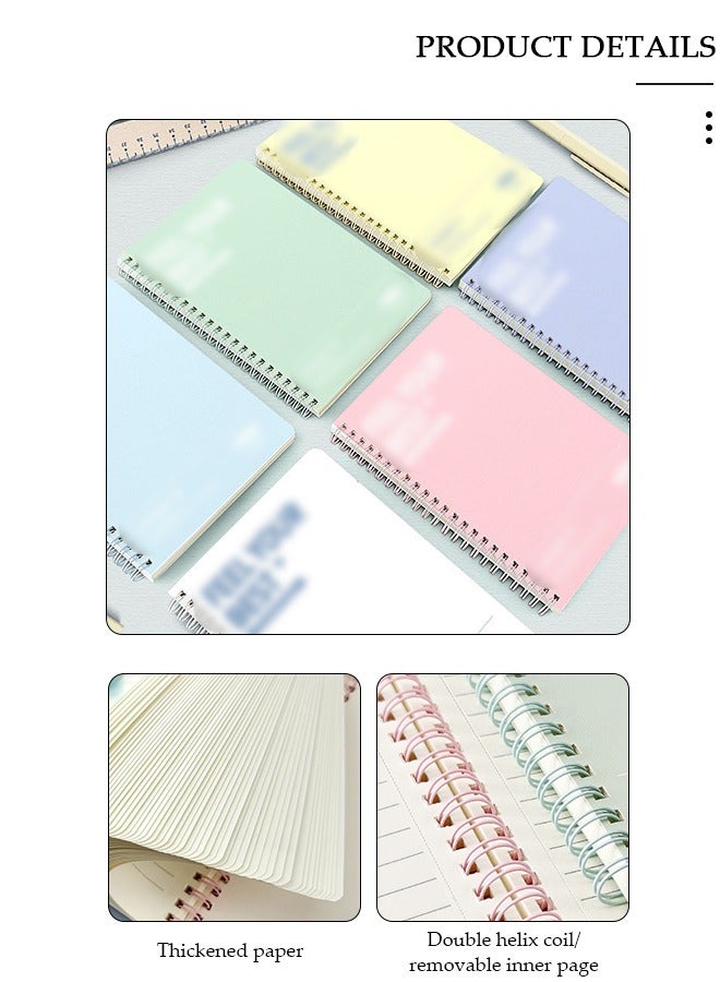 DUNISO 6 Pack Spiral Notebooks, Transverse Line Diary Notebook for Women Men, A5 Notebook for Study and Notes, Large Capacity Spiral Notebook for business, office, school, meeting, diary, journal - Image 3