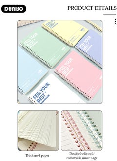 DUNISO 6 Pack Spiral Notebooks, Transverse Line Diary Notebook for Women Men, A5 Notebook for Study and Notes, Large Capacity Spiral Notebook for business, office, school, meeting, diary, journal  - Image 2