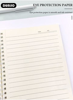 DUNISO 6 Pack Spiral Notebooks, Transverse Line Diary Notebook for Women Men, A5 Notebook for Study and Notes, Large Capacity Spiral Notebook for business, office, school, meeting, diary, journal  - Image 5