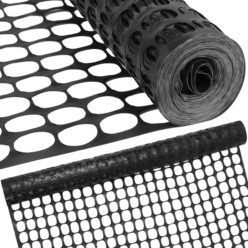 Houseables Fencing, Temporary Fence, Snow Fence, 4x100' Feet, 10.55 lb/roll, Black Plastic Fencing, Deer Netting, Plastic Mesh Roll, Safety Netting, Construction, Yard, Garden, Chicken, Dogs, Backyard - Image 1