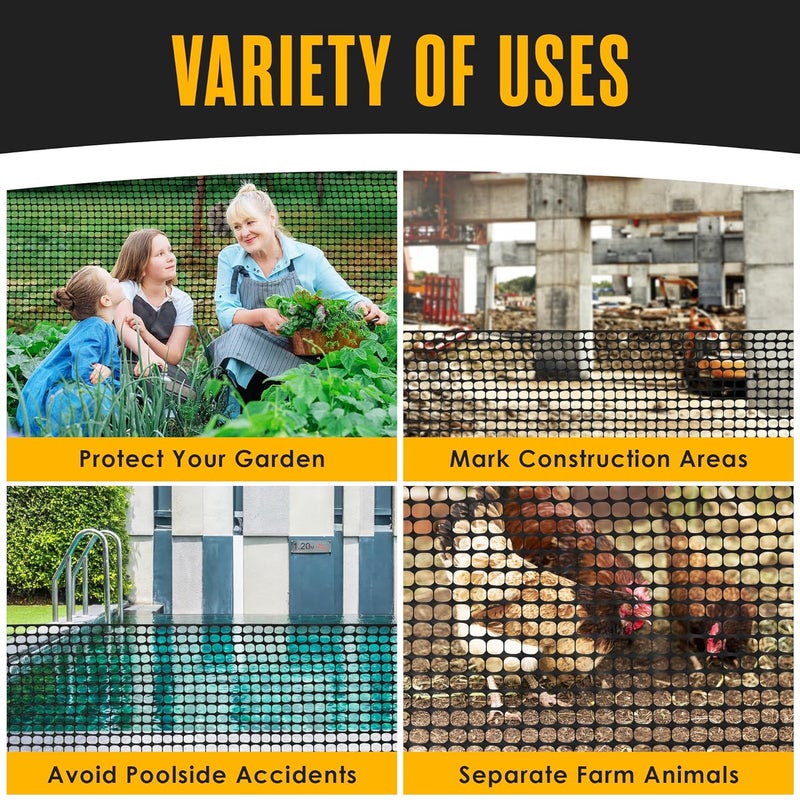 Houseables Fencing, Temporary Fence, Snow Fence, 4x100' Feet, 10.55 lb/roll, Black Plastic Fencing, Deer Netting, Plastic Mesh Roll, Safety Netting, Construction, Yard, Garden, Chicken, Dogs, Backyard - Image 4