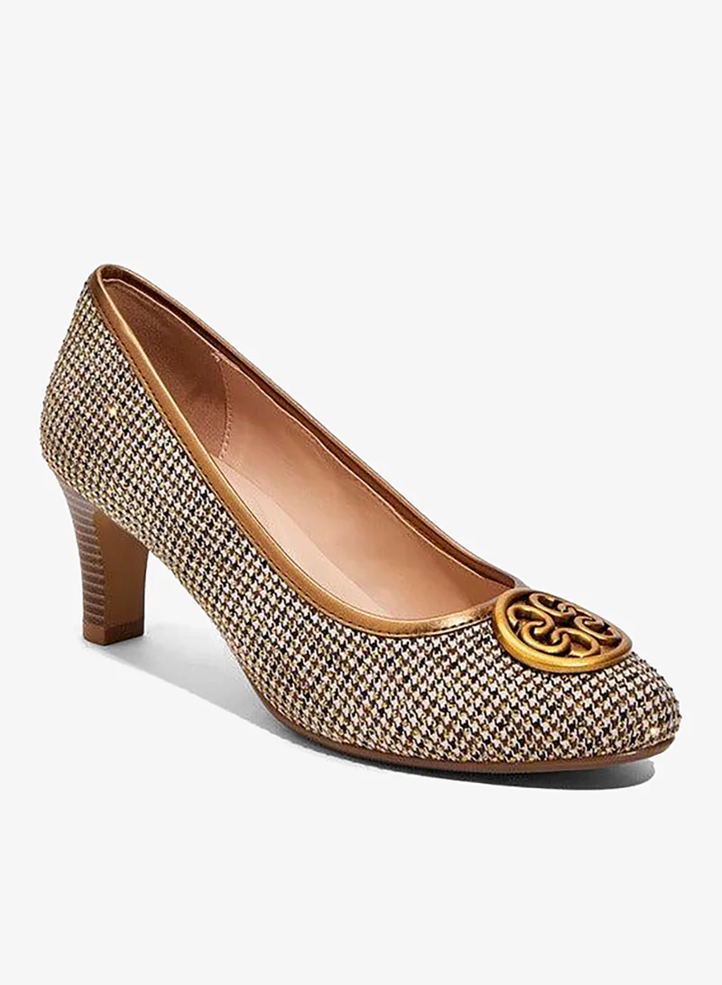 Celeste Women Logo Accent Block Heel Pumps