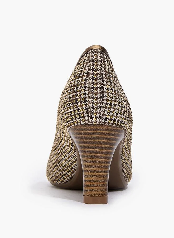 Celeste BROWN Women Logo Accent Block Heel Pumps for Women | Best Price UAE