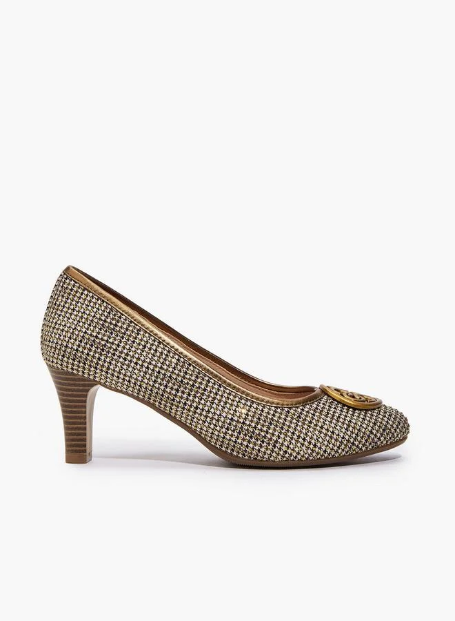 Celeste Women Logo Accent Block Heel Pumps