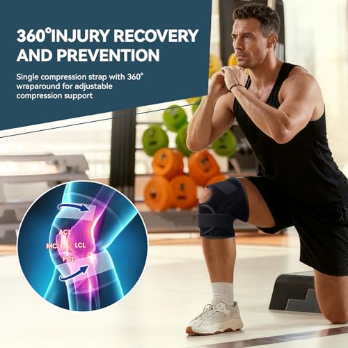 JOMVD Knee Brace for Knee Pain Relief, Adjustable Knee Support with Side Stabilizers for Meniscus Tear, Arthritis, ACL, PCL, MCL, Joint Pain Recovery, Women & Men,Medium - Image 4