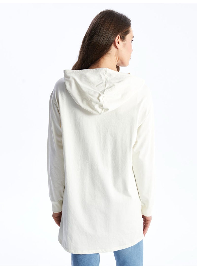 LC WAIKIKI Hooded Printed Long Sleeve Maternity Tunic - Image 4