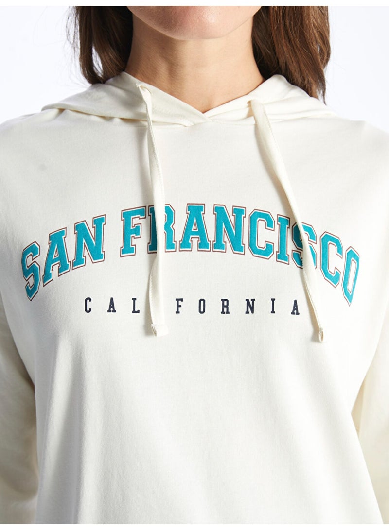 LC WAIKIKI Hooded Printed Long Sleeve Maternity Tunic - Image 2