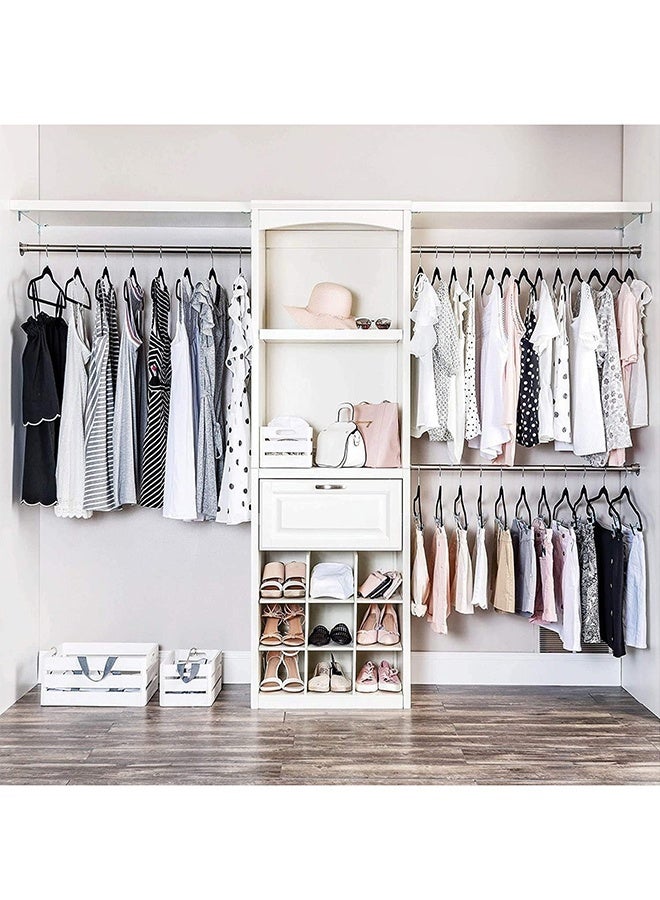 رولستيمي 100 حزمة عدم الانزلاق المخملية الشماعات الثقيلة توافدوا معطف دعوى الشماعات الفضاء إنقاذ الملابس رفوف مع 360-قطب هوك ، أسود - Image 4