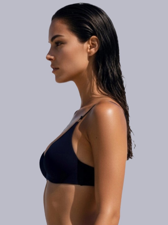 Eden Black Non-Padded Non Wired Cotton Blend T-Shirt Bra - Image 2