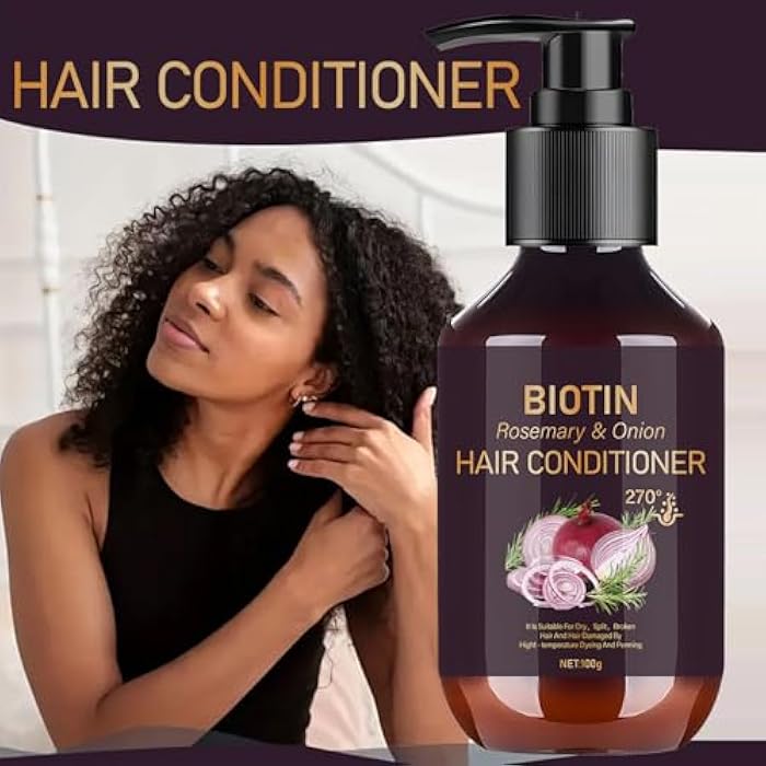 Grospe Hydrating Conditioner with Onion, Biotin and Rosemary Hair Conditioner for Thick for Hair Dry/Damaged/Color-Treated Hair Moisturizing Nourishing for All Hair Type 3.52 Fl Oz (100g) - Image 4