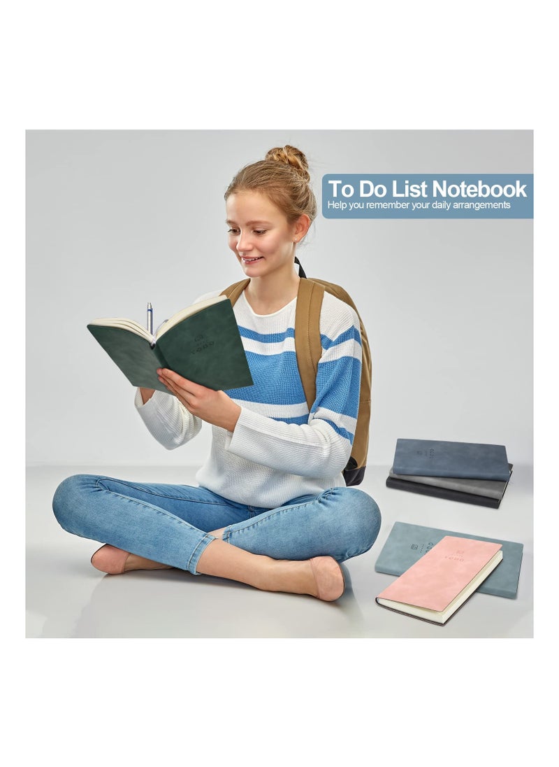 Excefore - To Do List Notebook, 6 Pcs 196 Pages Soft Leather Pocket To Do List Notepad Checklist for Daily Plans School Supplies for High School Students Study Schedule Notebook - Image 1