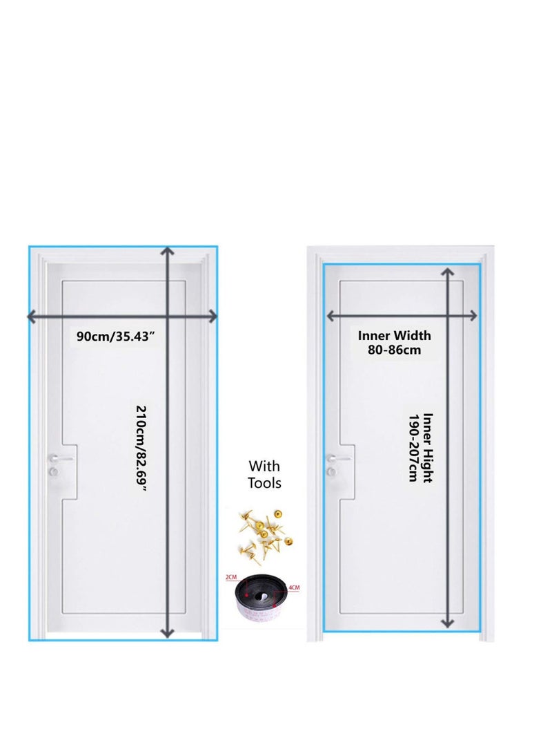 Captaintech Insulated Door Curtain, Transparent Insulated Door Curtain, Magnetic Screen Door, Self Closing Privacy Magnetic Curtain, Keeping Draft Out for Kitchen, Patio, Air Conditioner Room 35.4  83 inch - Image 5