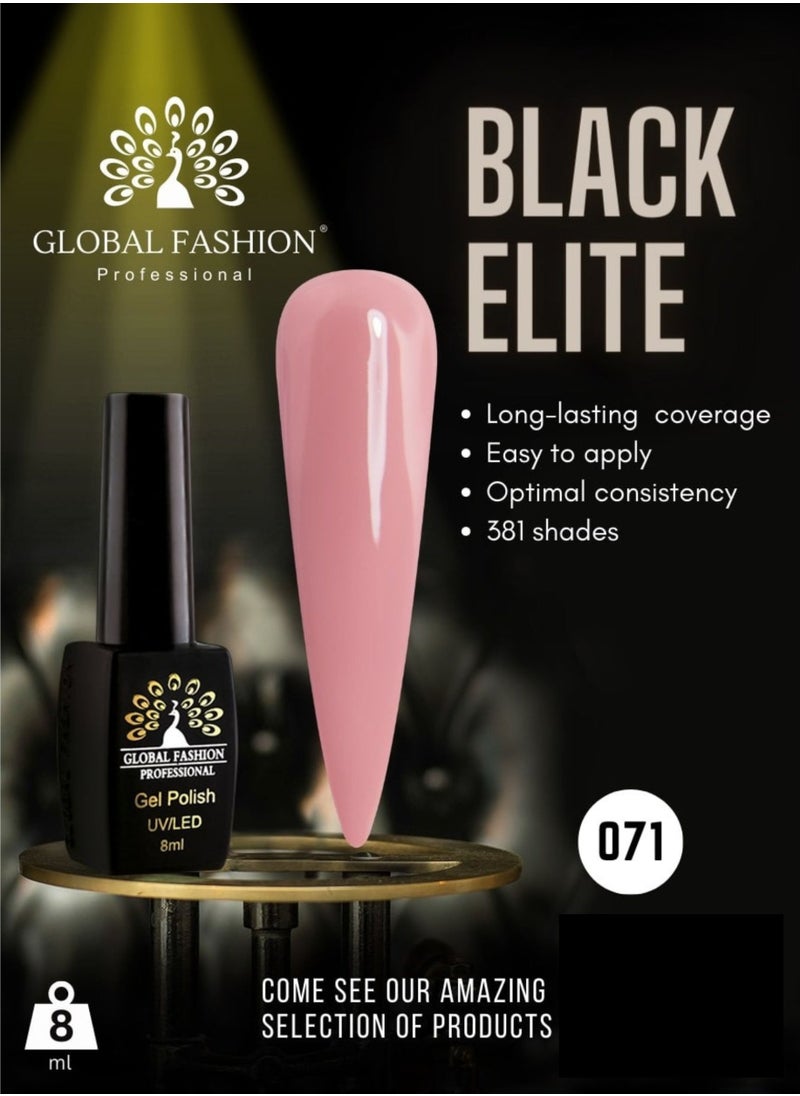 GLOBAL FASHION Global Fashion Black Elite Gel Polish | 132 Colors of Long-Lasting Elegance - 8ml | 071  - Image 2