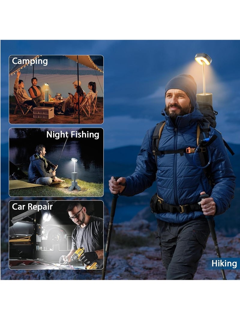 ليموس فانوس تخييم قابل لإعادة الشحن يعمل بالبطارية بقوة 14000 مللي أمبير في الساعة مع مكبر صوت مدمج بتقنية البلوتوث، مصابيح خيمة تخييم خارجية تلسكوبية، 5 أوضاع إضاءة، قاعدة مغناطيسية، مصباح يدوي LED أساسيات التخييم للتخييم والمشي لمسافات طويلة والطوارئ - Image 5