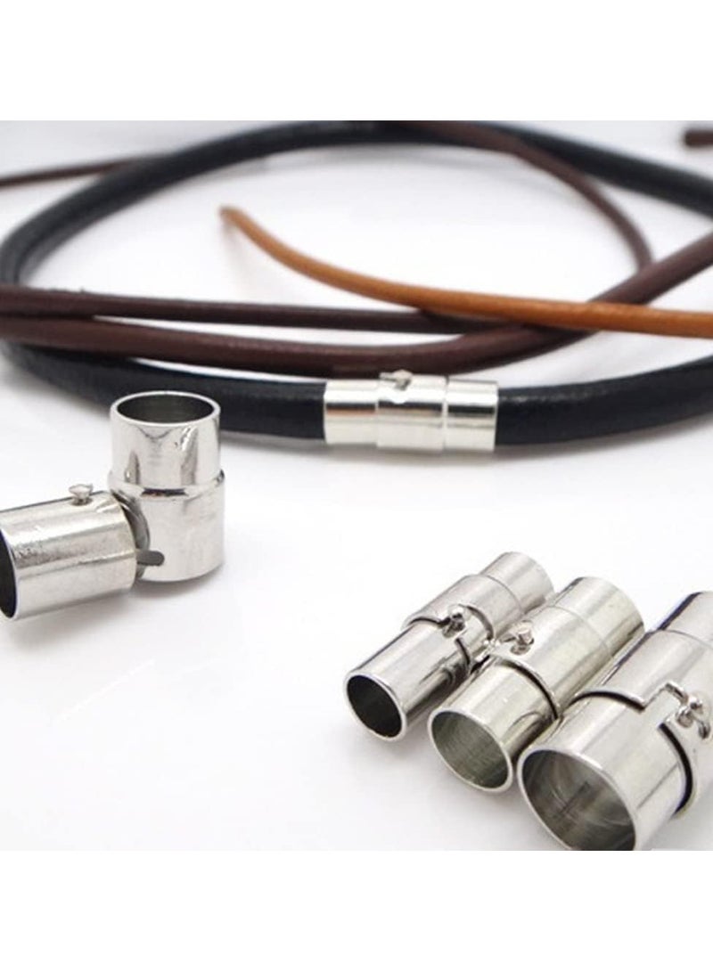 SOLARAE 30 PCS Magnetic Clasps for Jewelry, Leather Cord End Caps Magnetic Locking Clasps and Closures, Jewelry Making Supplies for Leather Bracelet(4 MM / 0.16 in) - Image 1