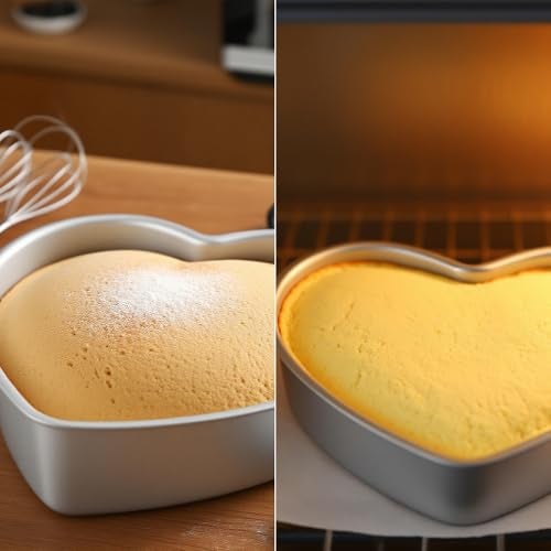 Velicber 2 Pack Heart Shaped Cake Pans Set (10 & 8 Inch), Aluminum Heart Cake Pan, Nonstick Cake Baking Mold, Heat-Resistant Baking Tin for Wedding, Birthday, Party, Valentine's Day - Image 4