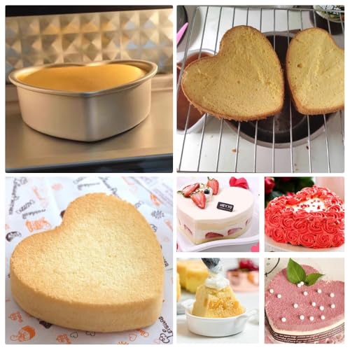 Velicber 2 Pack Heart Shaped Cake Pans Set (10 & 8 Inch), Aluminum Heart Cake Pan, Nonstick Cake Baking Mold, Heat-Resistant Baking Tin for Wedding, Birthday, Party, Valentine's Day - Image 3