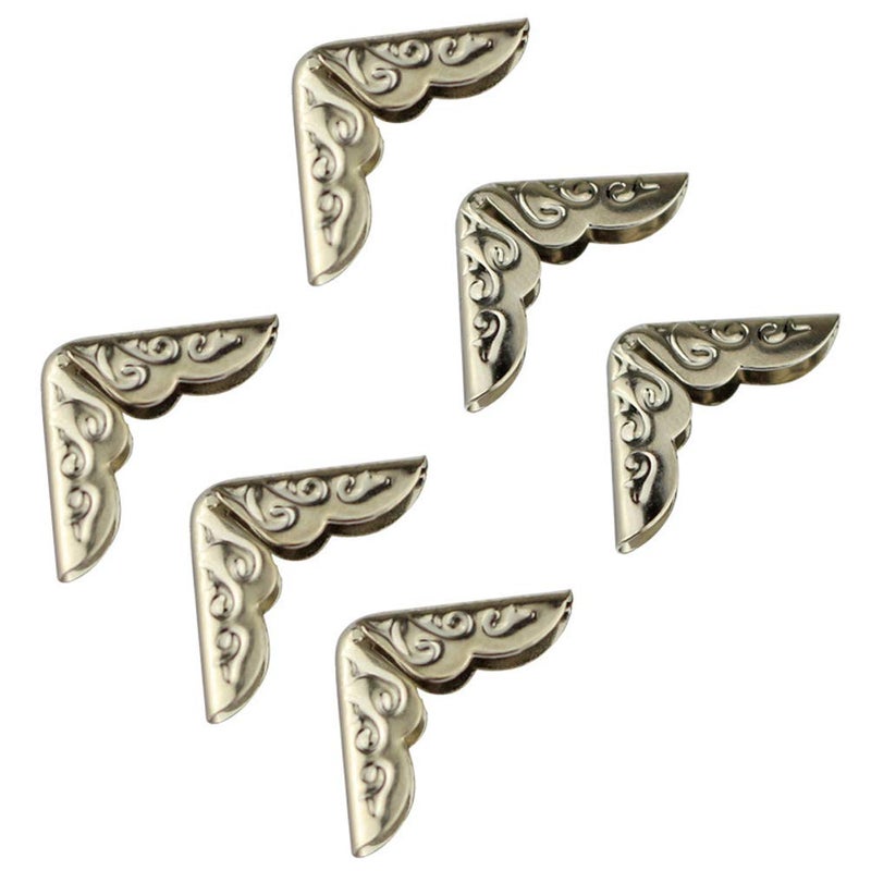 Teensery Teensery 100 Pcs Metal Book Corner Protector Decorative Corner Cover for Scrapbook Photo Album Diary Silver