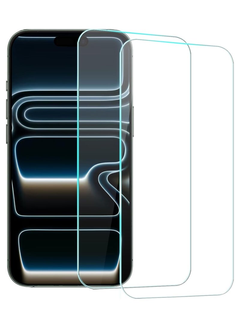 [2-Pack] Clear 9H Tempered Glass Screen Protector for iPhone 17 Pro Max, Film Cover Sensor Protection Case Friendly - Image 1