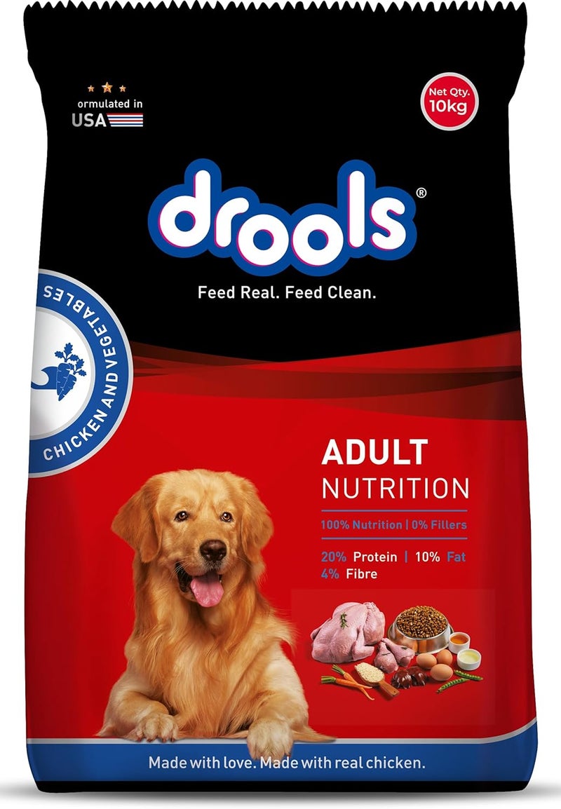 Drools Adult Dry Dog Food with Chicken & Veg 10kg - Image 1