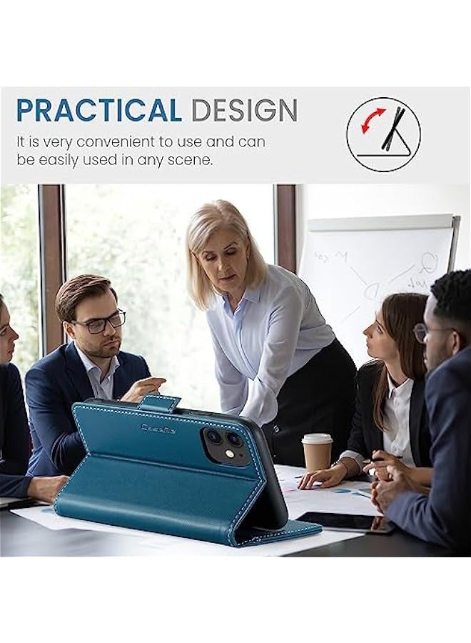 Premium Leather Wallet Case for iPhone 11 - Blue - Image 4