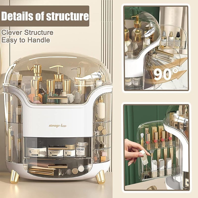 Niyam Makeup Organiser Storage Box for Countertop Cosmetics Skincare and Beauty Case with Clear Lid Display for Easy Visibility and Drawers for Vanity Dresser - Image 5