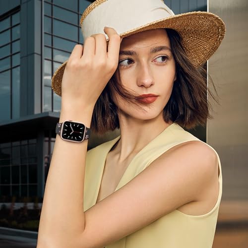 SuperNaNa Floral Engraved Bands Compatible with Apple Watch Band 41mm 40mm 44mm 45mm 42mm 38mm 46mm 49mm for Women,Cute Flower iWatch Bands Soft Silicone Sport Strap for iWatch Series SE 10 9 8 7 6 5 4 3 2 1 - Image 4