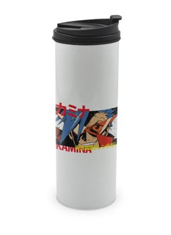 LIT Gurren Lagann White Tumbler for Hot Drinks Gurren Lagann White Tumbler Comic strip Design Travel Coffee Tumbler Kamina Tengen Team Gurren -Jeeha Village  - Image 1