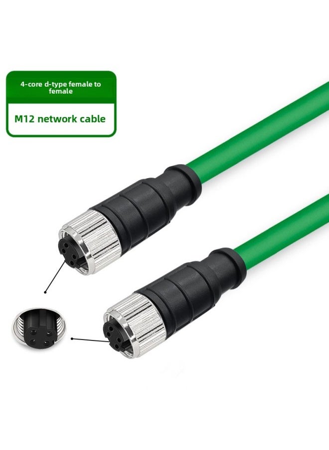 Generic M12 To RJ45 Connector Profinet Industrial Network Cable Bus 4/8 Core Straight ADX Type High Flexibility Double Shield-Color:[straight 4-core D-shaped Female To Female—m12]-Line Length:0.5 M  - Image 1